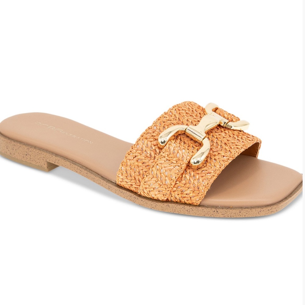 BCBG - Women's Tan Slide Sandals - Brand new never worn